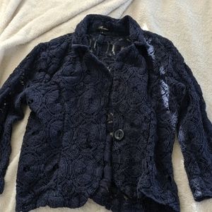 Lace cropped blazer
